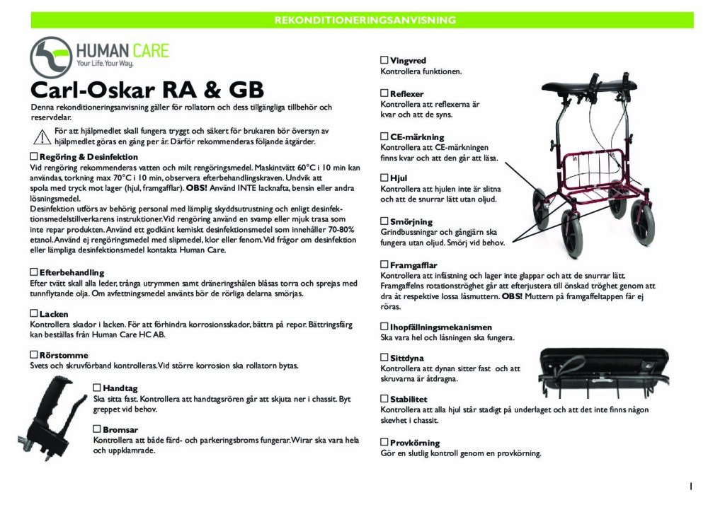 Rekonditioneringsanvisning